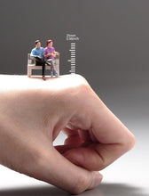 Load image into Gallery viewer, 1:64 Painted Figure Model Miniature Resin Diorama Sand Man Lady Sitting Bench New

