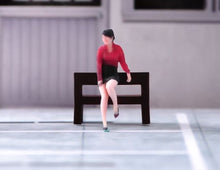 Load image into Gallery viewer, 1:64 Painted Figure Model Miniature Resin Diorama Office Lady Red Lean Woman
