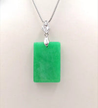 Load image into Gallery viewer, Nature Jade Rectangle Pendant Necklace Gift Jewelry charm Blessing Lucky gs

