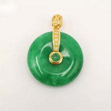 Load image into Gallery viewer, Nature Jade Fortune Peace Round Pendant Necklace Gift Jewelry charm Blessing New
