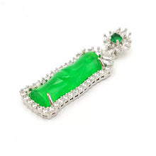 Load image into Gallery viewer, Nature Jade Bamboo Green Pendant Necklace Gift Jewelry charm Blessing Lucky New
