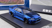 Load image into Gallery viewer, Fuji 1:64 Blue Carbon Skyline GTR R34 Nismo Z-Tune Model Diecast Metal Car

