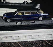 Load image into Gallery viewer, MZS 1:64 HEC Blue W126 1000Sel Luxury Limousine Model Diecast Metal Car New Collection
