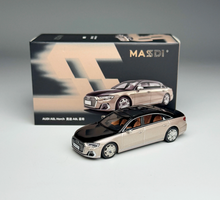 Load image into Gallery viewer, Masdi 1:64 Black Gold A8L Horch Luxury Sedan Sport Model Diecast Metal Car New Collection
