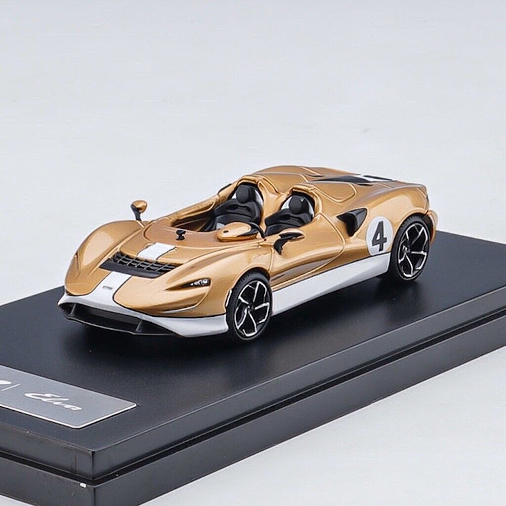 LCD 1:64 Gold McLaren Elva Racing Sports Model Toy Diecast Metal Car BN Box
