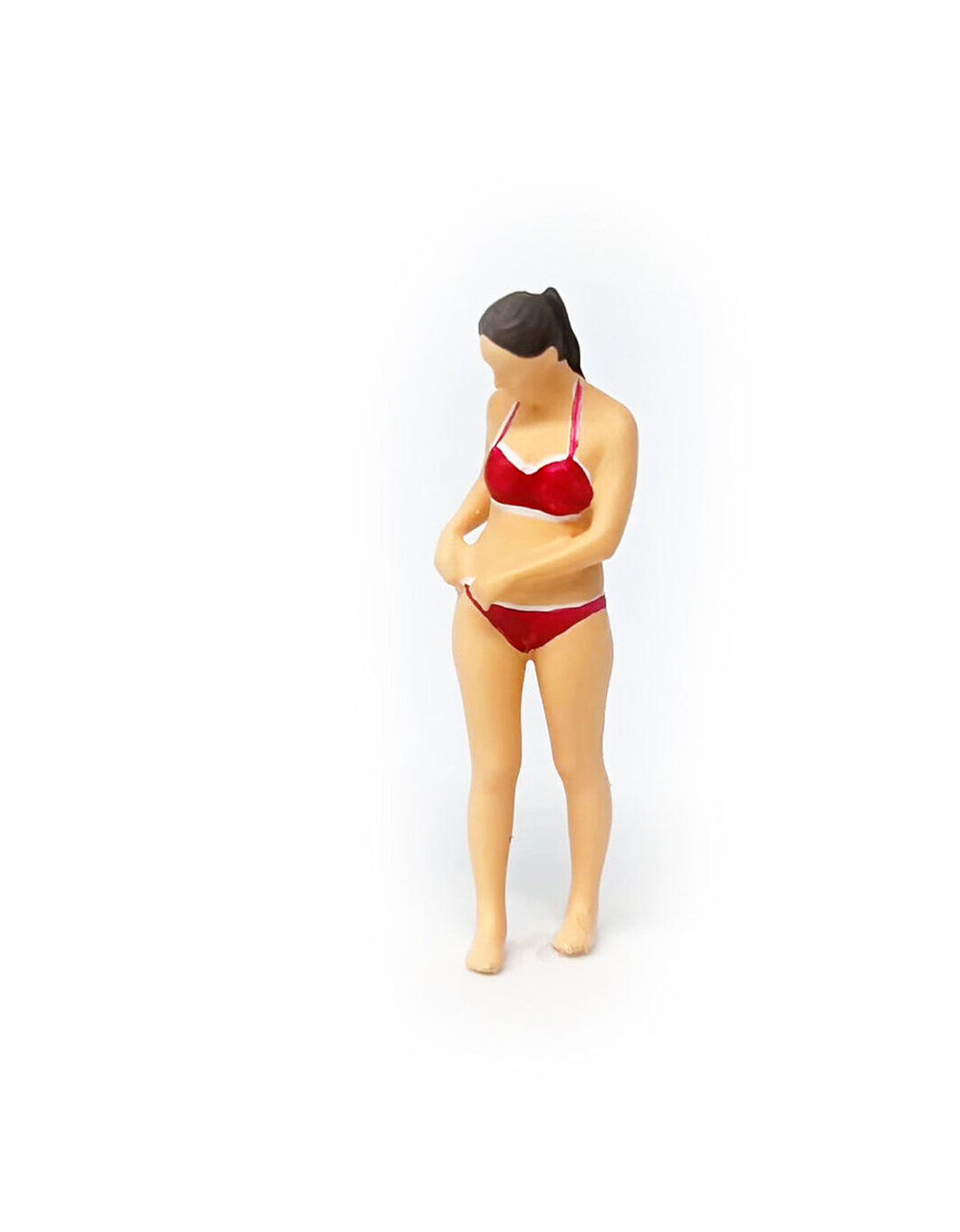 1:64 Painted Figure Mini Model Miniature Resin Diorama Lady Swimming Bikini Red