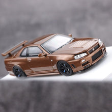 Load image into Gallery viewer, MH 1:64 Brown Skyline GTR R34 Nismo CRS Sports Model Diecast Metal Car New Collection
