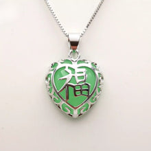 Load image into Gallery viewer, Nature Jade Heart Pendant Necklace Gift Jewelry charm Blessing Fortune Lucky l
