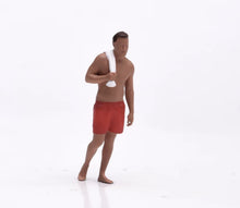 Load image into Gallery viewer, 1:64 Painted Figure Model Miniature Resin Sand Man With Swimming Suit Towel
