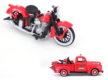 Load image into Gallery viewer, Maisto 1:24 1936 EL Knucklehead 1948 F1 Pickup Truck Motorcycle Model Metal
