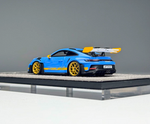 Load image into Gallery viewer, 1:64 HH Blue Gold Wheel 992.1 GT3 RS Sports Model Diecast Resin Car New Collection

