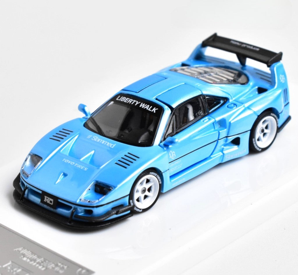 DK 1:64 APA Ice Blue F40 Racing Sports Model Diecast Metal Car New Collection