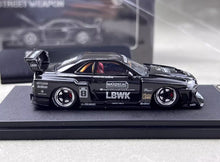 Load image into Gallery viewer, SW 1:64 Black Carbon Skyline GTR ER34 LBWK #8 Sports Model Diecast Metal Car
