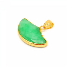 Load image into Gallery viewer, Nature Jade Fan Shape Pendant Necklace Gift Jewelry charm Blessing Lucky New
