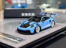 Load image into Gallery viewer, HH 1:64 Baby Blue 992.1 GT3 RS Sports Model Diecast Resin Car New Collection
