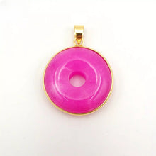 Load image into Gallery viewer, Nature Jade Pink Round Pendant Necklace Gift Jewelry charm Blessing Lucky New
