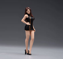 Load image into Gallery viewer, 1:24 Painted Figure Model Miniature Resin Diorama Black Qipao Dress Girl Lady
