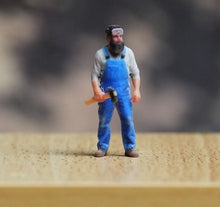 Load image into Gallery viewer, 1:24 Painted Figure Model Miniature Resin Diorama Sand Brace Denim Man Worker
