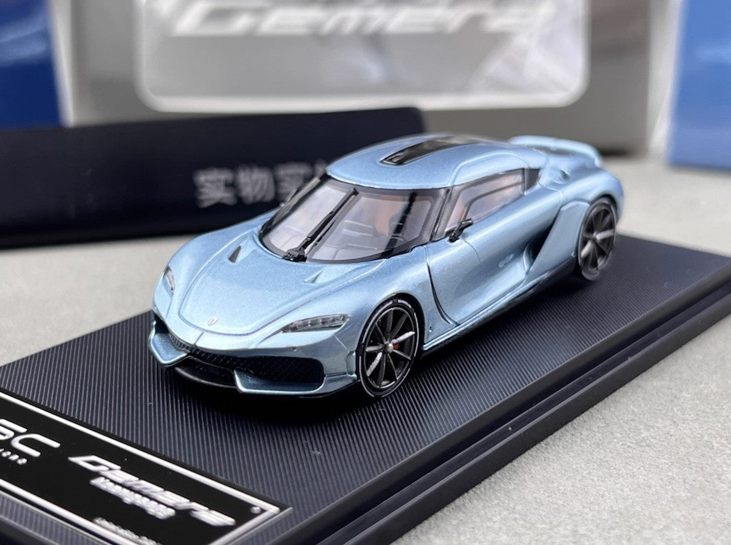 BSC 1:64 Ice Blue Gemera Coupe Sports Model Diecast Metal Car BN