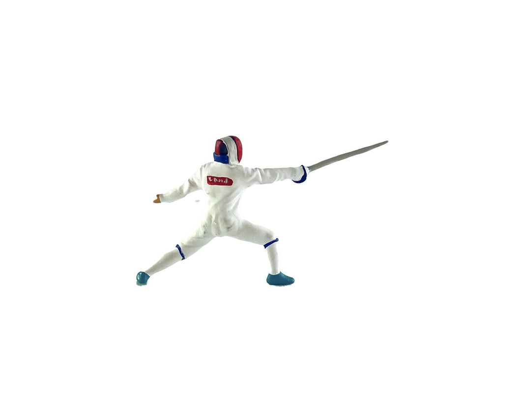 1:64 Painted Figure Mini Model Miniature Resin Diorama Fencing Athlete Fencer