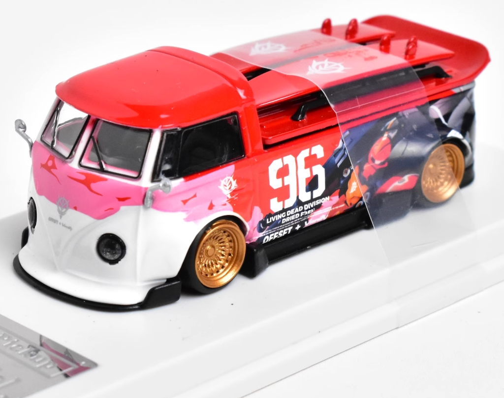 4R-791 LMLF Model 1/64 フォルクスワーゲン T1 RWB LMLF 1:64 Red #96 VW T1 RWB Pickup Camper Kombi Model Diecast