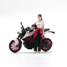 Load image into Gallery viewer, 1:64 Painted Figure Model Miniature Resin Diorama Sand Girl Motorbike Helmet Toy New
