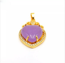 Load image into Gallery viewer, Nature Jade Purple Heart Pendant Necklace Gift Jewelry charm Blessing Lucky new
