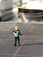 Load image into Gallery viewer, 1:64 Painted Figure Mini Model Miniature Resin Diorama Firefighter Rescue Girl
