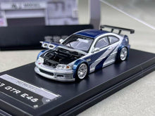 Load image into Gallery viewer, MJ 1:64 NFS Silver Blue M3 GTR E46 Coupe Sports Model Diecast Metal Car New Collection
