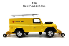 Load image into Gallery viewer, 1:76 Yellow Land Rover Defender 90 British Rail Model Diecast Metal Car New Collection
