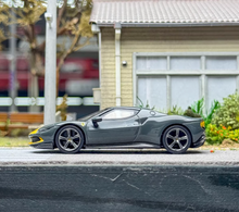 Load image into Gallery viewer, BBR 1:64 Gray 296 GTB Hard Top Racing Sports Model Diecast Metal Car New Collection

