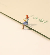 Load image into Gallery viewer, 1:64 Painted Figure Model Miniature Resin Diorama Sand Toy Reading Chairs People
