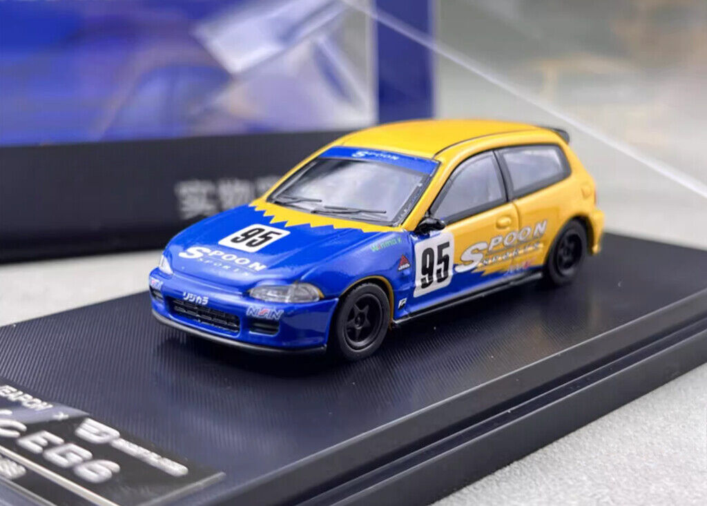 SW 1:64 JDM Civic SIR Eg6 Hatchback Spoon Sports Model Diecast Metal Car New Collection