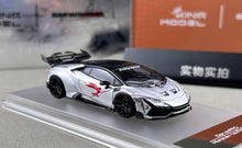 Load image into Gallery viewer, King 1:64 Silver Huracan Widebody Sports Model Diecast Metal Car New Collection
