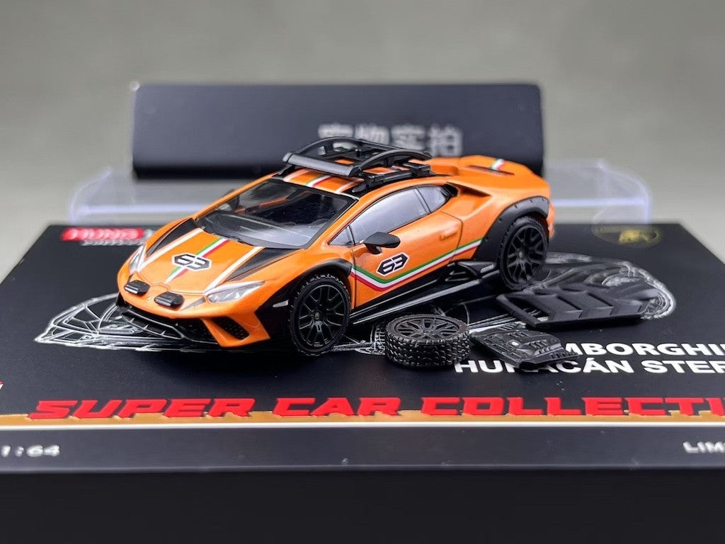 HH 1:64 Orange Huracan Sterrato #63 Racing Sports Model Diecast Metal Car BN