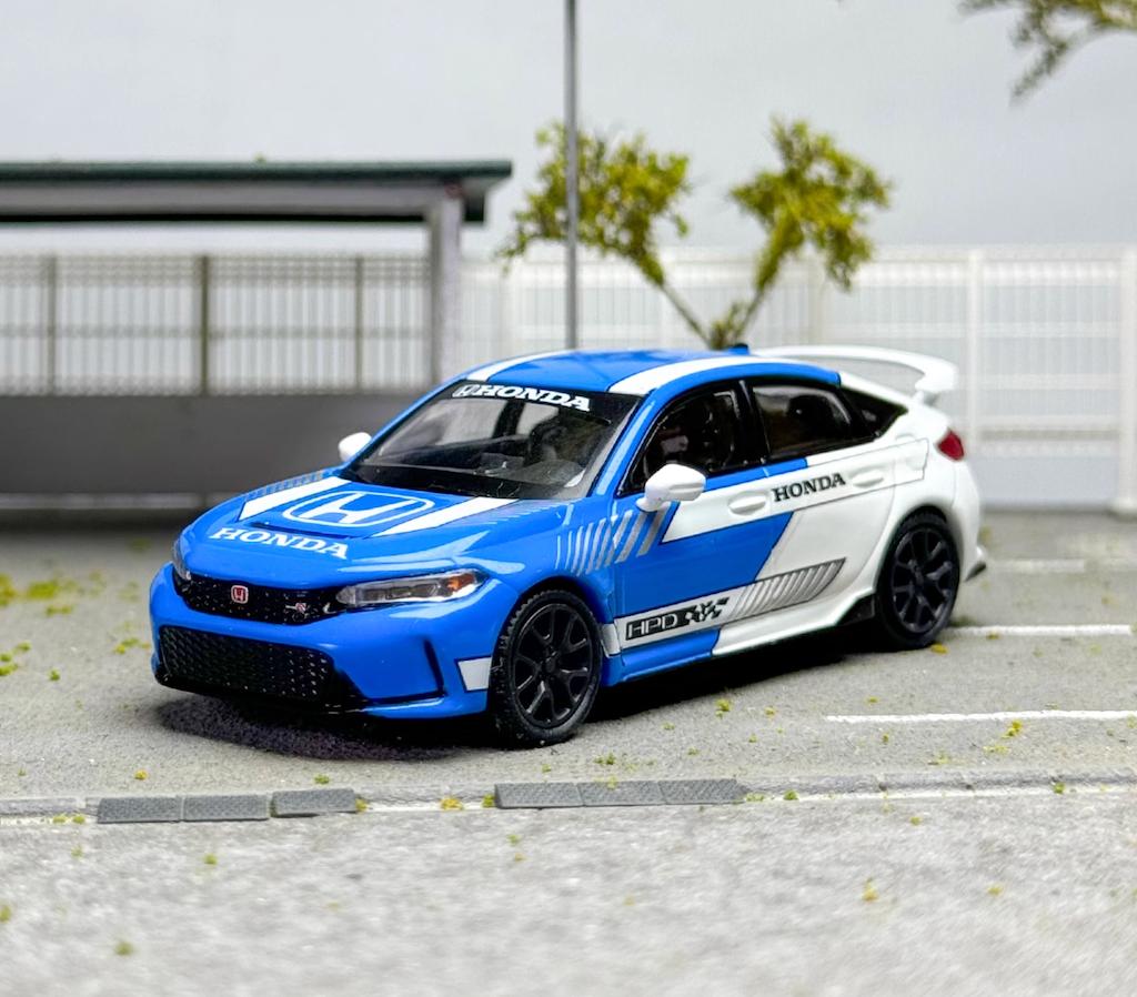 MINIGT 1:64 Blue Civic Type R FL5 #3 2023 Pace Model Diecast Metal Car New Collection