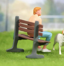 Load image into Gallery viewer, 1:64 Painted Figure Mini Model Miniature Resin Diorama Blond Sitting Posture Man
