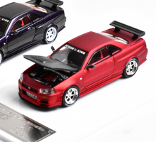 Load image into Gallery viewer, DK 1:64 APA Matte Red Skyline GTR R34 Sports Model Diecast Metal Car New Collection
