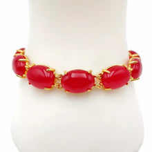 Load image into Gallery viewer, Nature Jade Beaded Bracelet Jewelry Blessing Lucky Fortune Gift For Her Red b
