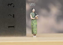 Load image into Gallery viewer, 1:64 Painted Figure Model Miniature Resin Diorama Sand Qipao Beauty Lady Girl A
