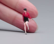 Load image into Gallery viewer, 1:64 Painted Figure Model Miniature Resin Diorama Office Lady Red Lean Woman
