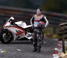 Load image into Gallery viewer, 1:64 Painted Figure Model Miniature Resin Sand Diorama Racer Driver Man Boy
