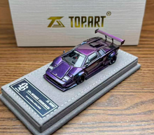 Load image into Gallery viewer, Topart 1:64 Purple LBWK Countach #41 Racing Sports Model Diecast Metal Car New Collection
