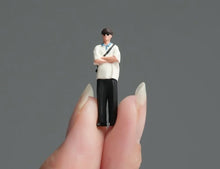 Load image into Gallery viewer, 1:64 Painted Figure Model Miniature Resin Diorama Sand Stand White Shirt Boy Man
