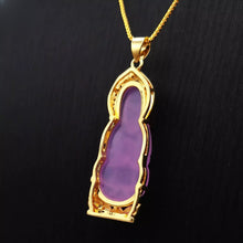 Load image into Gallery viewer, Nature Jade Guanyin Pendant Necklace Gift Jewelry charm Blessing Lucky Purple g
