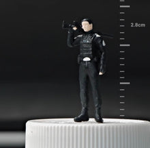 Load image into Gallery viewer, 1:64 Painted Figure Mini Model Miniature Resin Diorama Sand SWAT Policeman Toy
