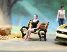Load image into Gallery viewer, 1:64 Painted Figure Model Miniature Resin Diorama Sand Dress Lady Sitting Black

