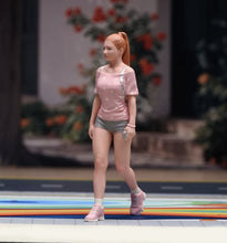 Load image into Gallery viewer, 1:24 Painted Figure Model Miniature Resin Diorama Walking Pretty Girl Backpack
