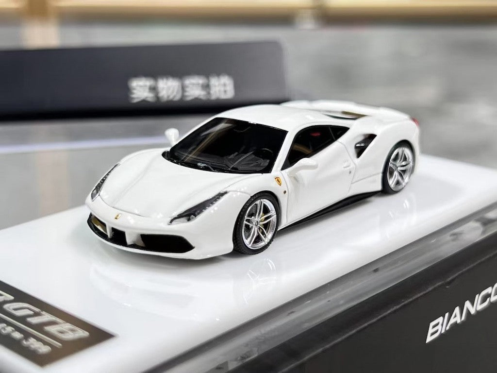 1:64 CL White 488 GTB Hard Top Sports Model Diecast Resin Car New Collection