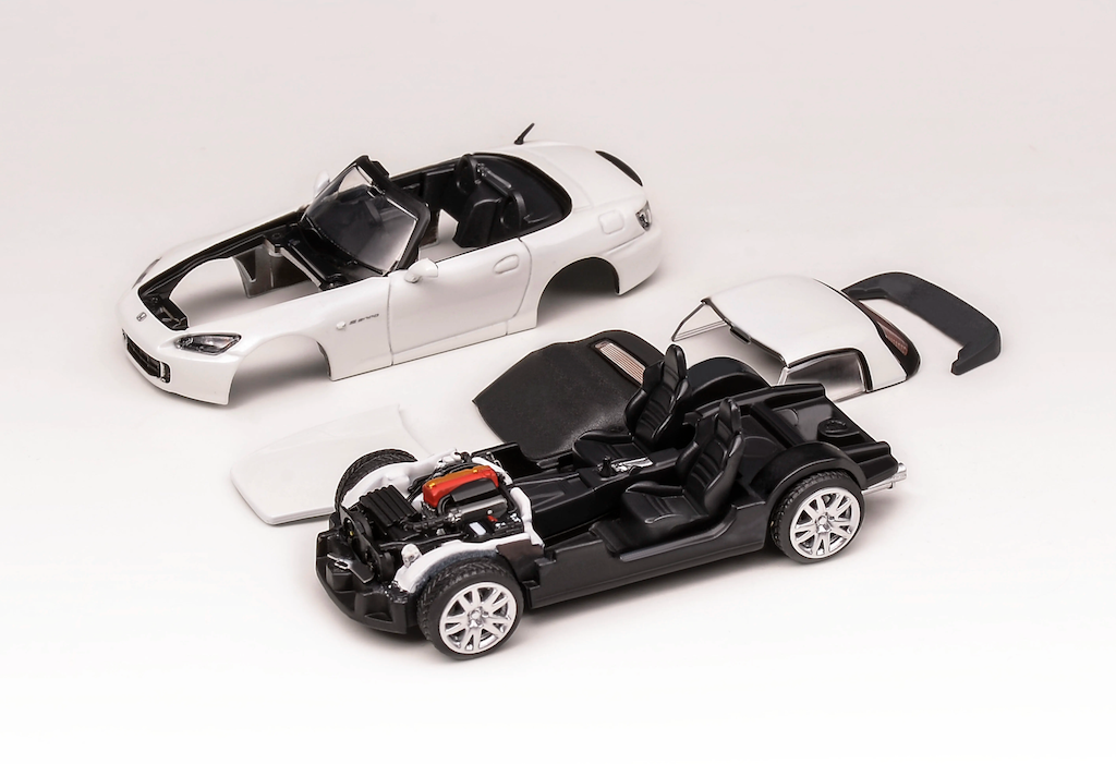 MH 1:64 White JDM S2000 AP2 DIY Racing Sports Model Diecast Metal Car New Collection